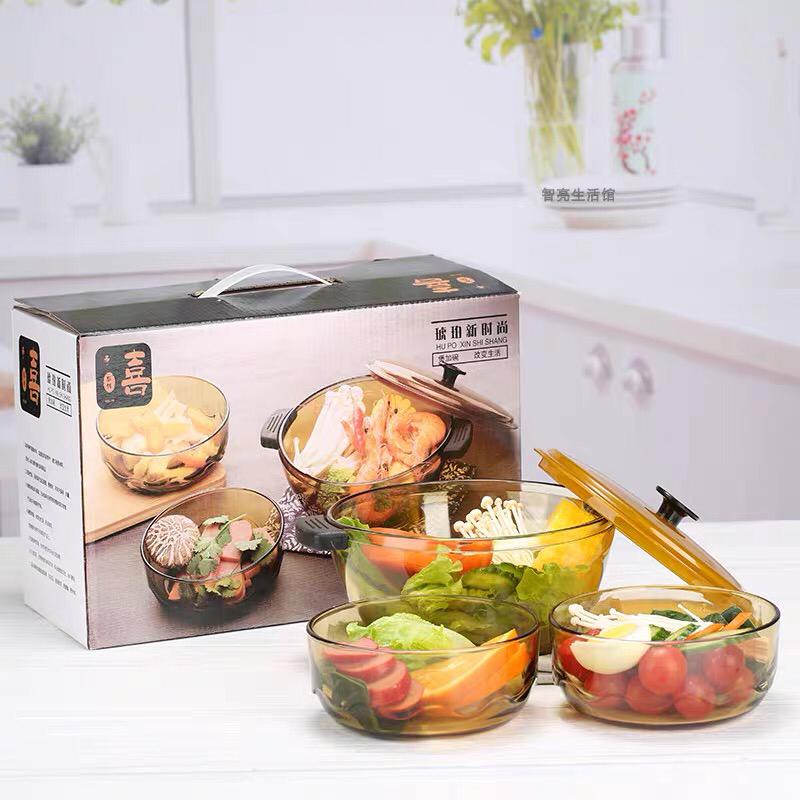 طقم مطايب تقديم زجاج 3 قطع AZ-724