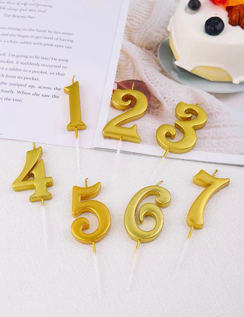 شمع اعياد ميلاد مجسم ارقام فضي-ذهبي