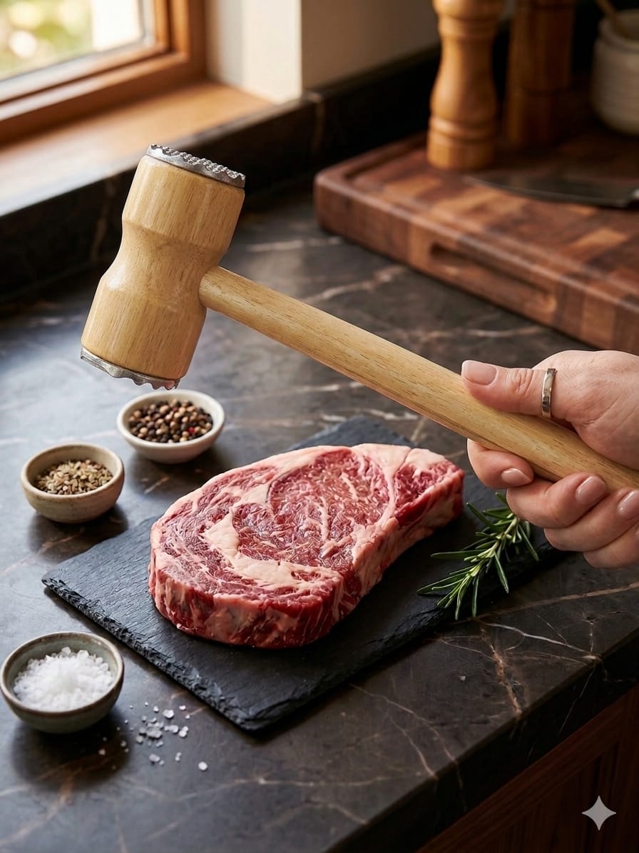 مطرقة لحم جهتين يد خشب AZ-3155