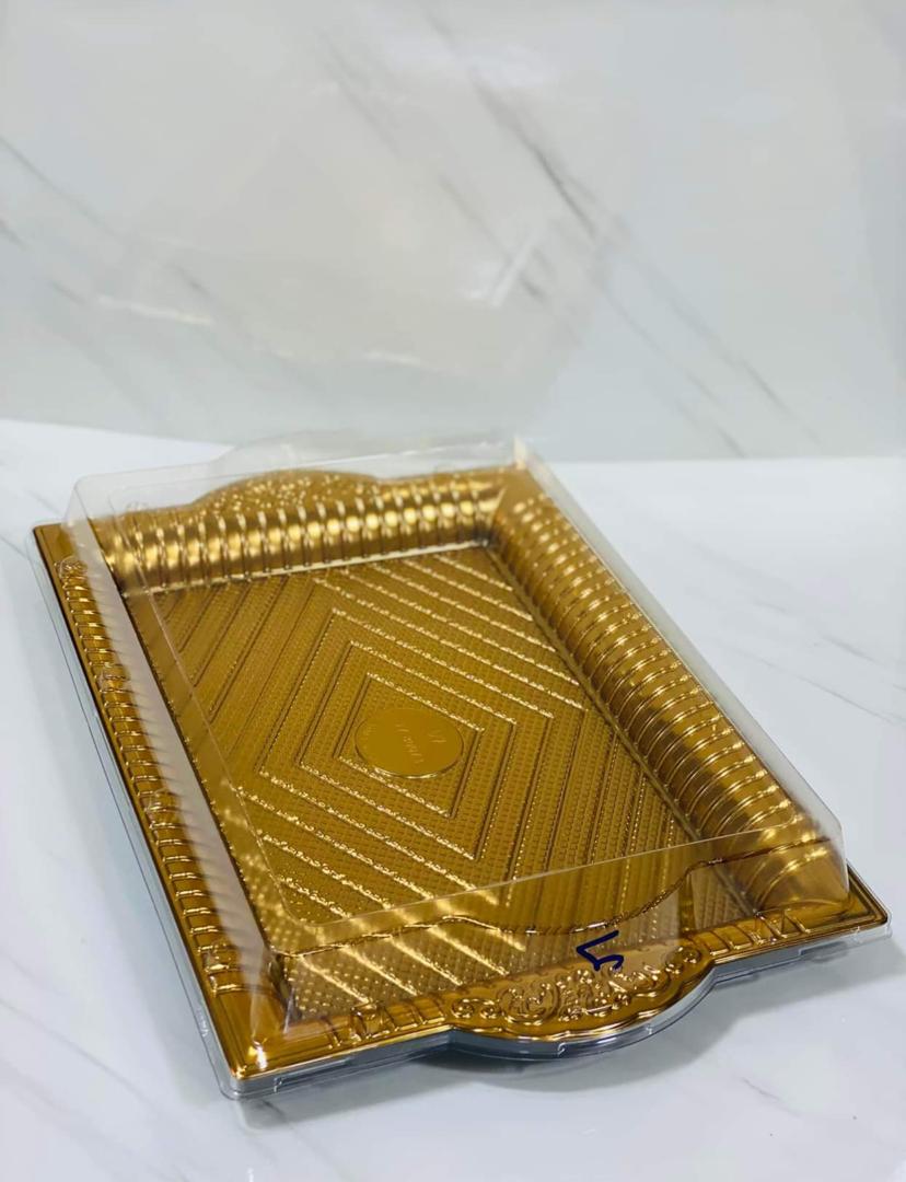 صحن تقديم مستطيل سفري ذهبي WP-0075