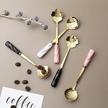 ملعقة حلويات نقشة وردة مسكة سيراميك AZ-1501