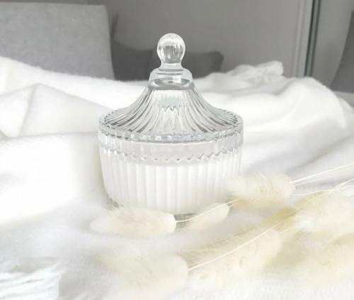شمع معطر في وعاء زجاج كبير بغطاء HNS-4302