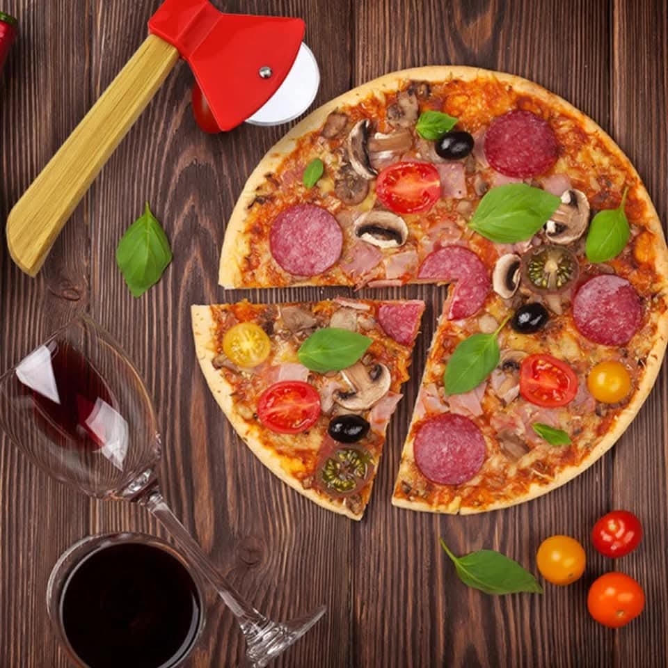 سكاكين بيتزاء بيد خشب شكل فاس VOCEN 100827