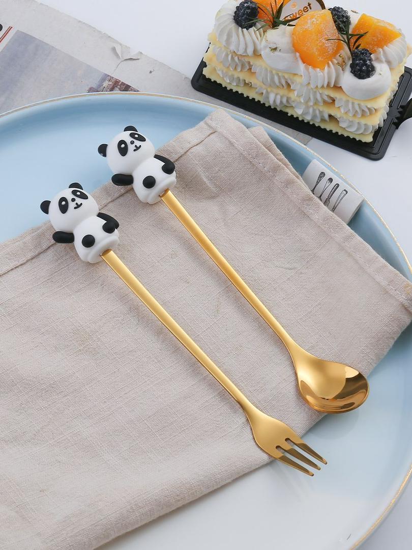 ملعقة حلويات ذهبي مسكة باندا AZ-1319