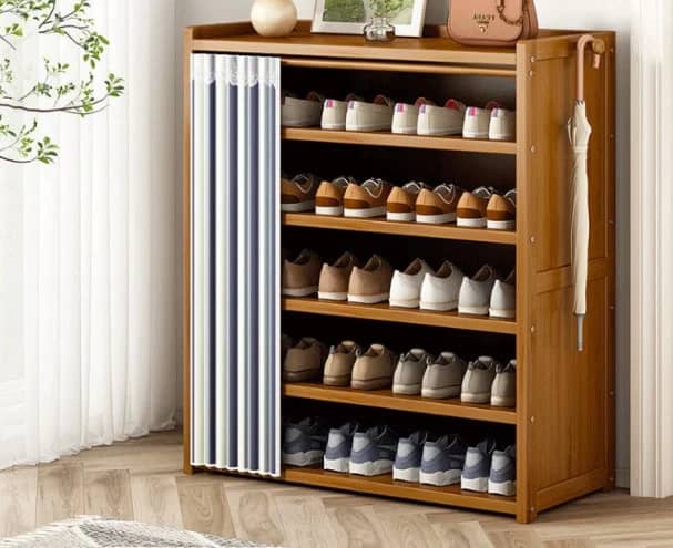 جزامة خشب 5 طوابق مع غطاء قماش 100*70*30سم AZ-2720