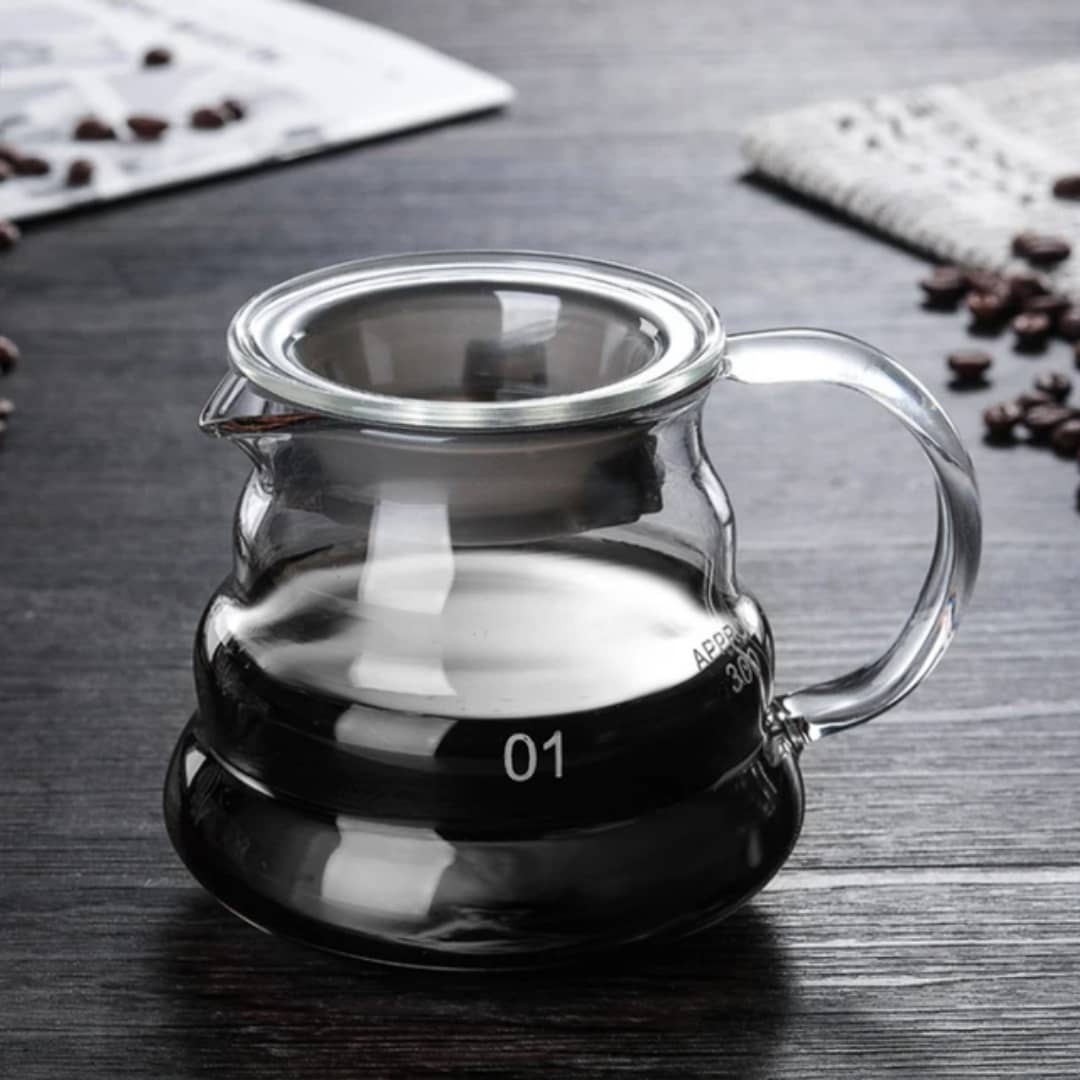 ابريق زجاج للقهوة المقطرة - غطاء سليكون