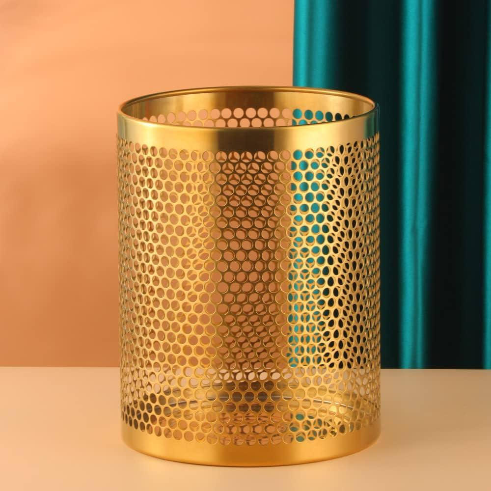 سلة قمامة شبك حديد ذهبي صغير YAB-428