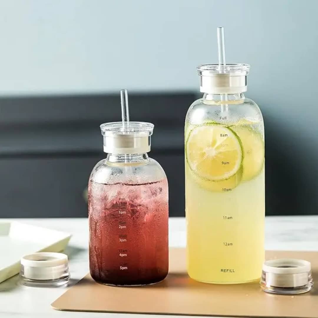 علبة مشروبات زجاج طبية مع مصاص AZ-3059-3060