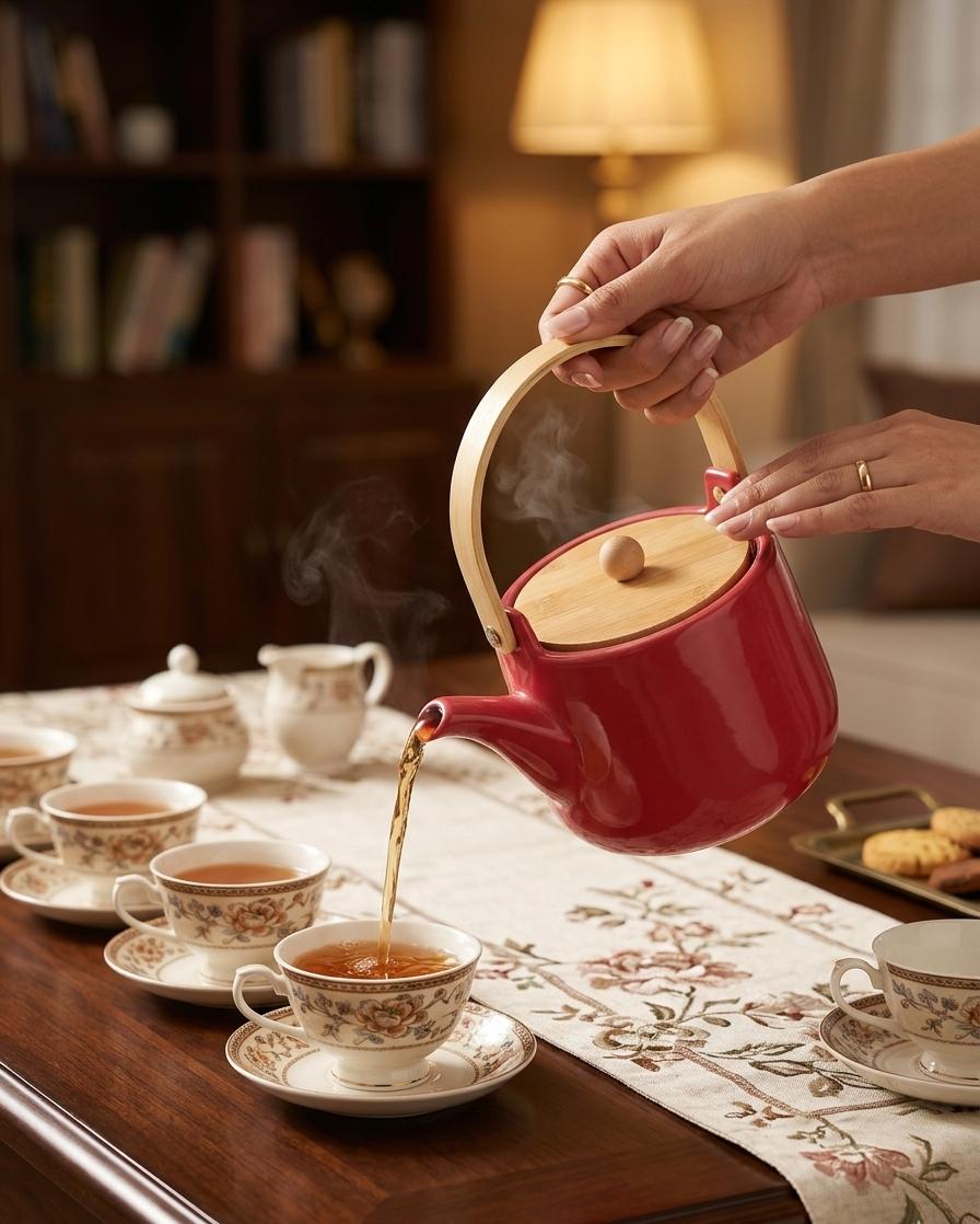 براد تقديم سيراميك 1 لتر غطاء خشب AZ-1301