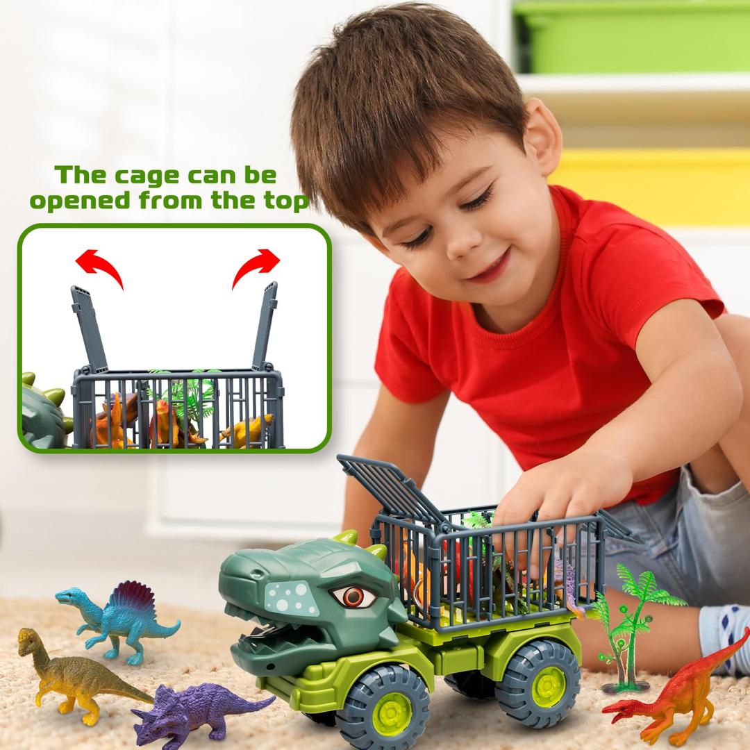 طقم لعب اطفال شاحنات ديناصورات 2 قطع وسط HMK 1233