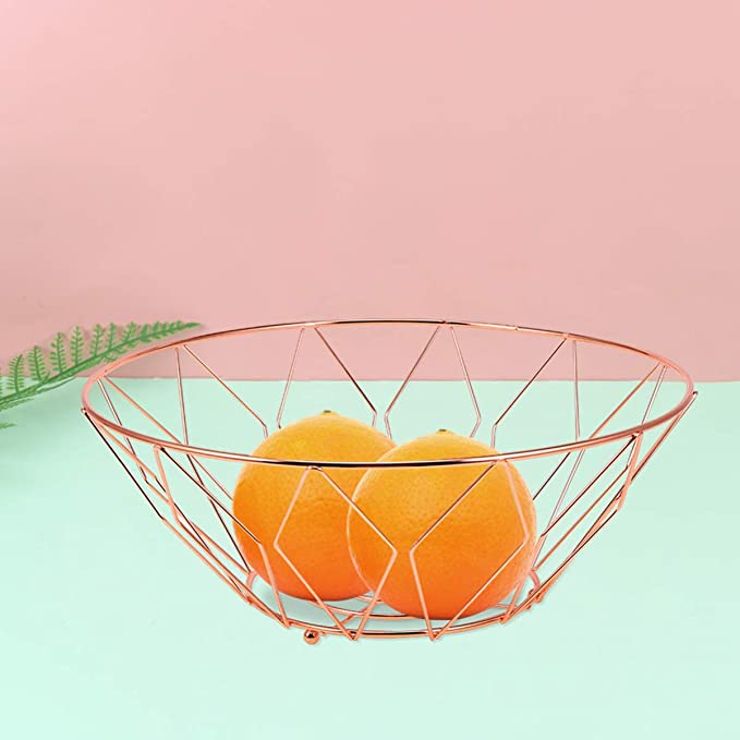 سلة فواكة فواكة ستيل ذهبي مدور 26 سم عمق 12 سم AZ-1308