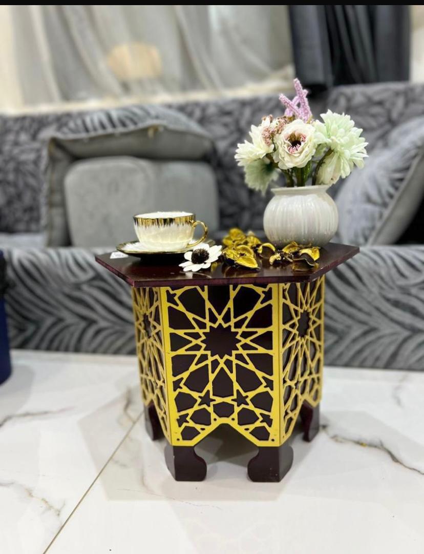 طاولة مغربي سداسي 30*30 مع نقشة