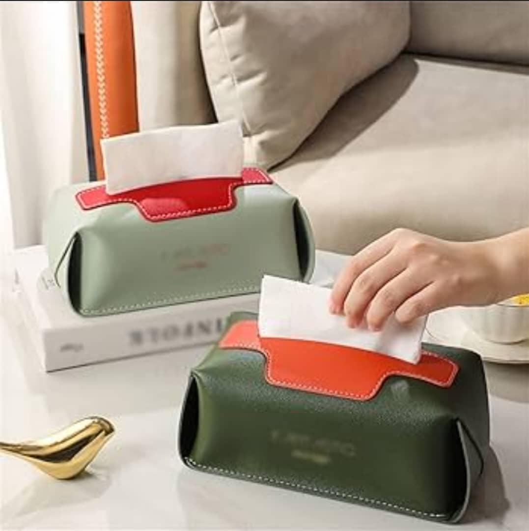 علبة مناديل جلد بني - تطبيق  FANTASTIC AFI-342