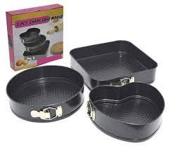 صحون كيك 3 قطع قلب ومدور ومربع HK-1084